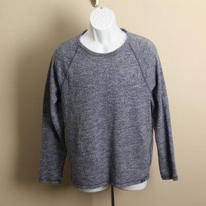 Faherty Men's blue marled crewneck Sweater sweatshirt Large L